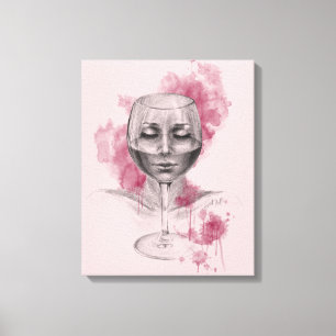 Frauengesicht in der surreal zeichnend Kunst aus W Leinwanddruck