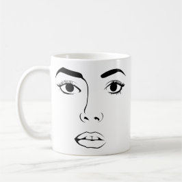 Frauengesicht Kaffeetasse