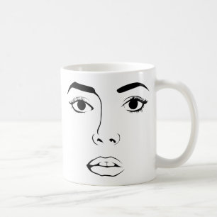 Frauengesicht Kaffeetasse
