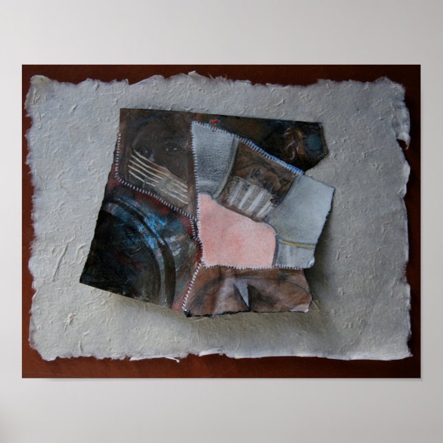 Frauengesicht, Kratzer, Tränen Collage - Poster (Vorne)