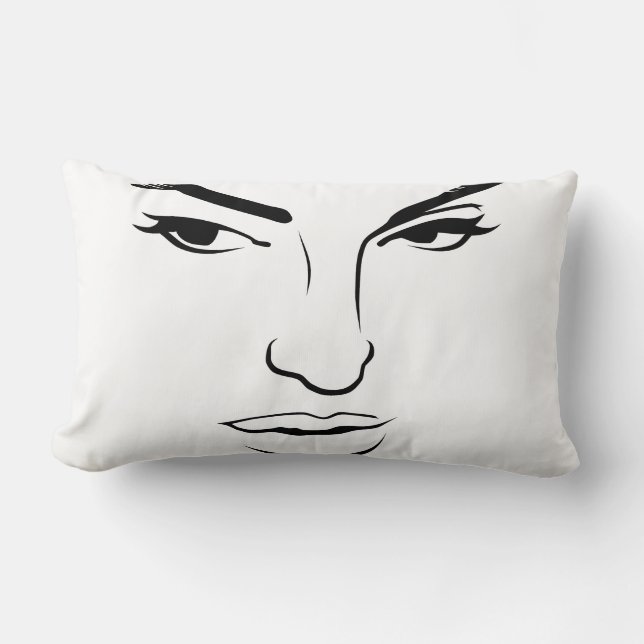 Frauengesicht Lendenkissen (Vorderseite)