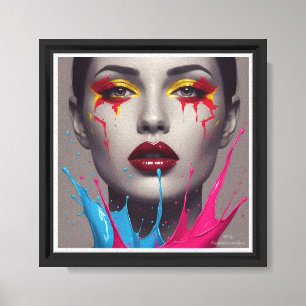 Frauengesichtskunstposter Vivid Impact Leinwanddruck
