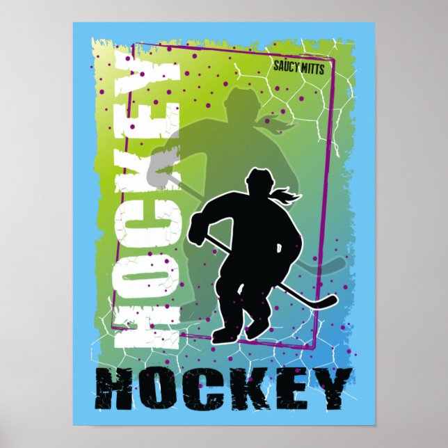 FrauenGirls Abstrakt Hockey Player (weiblich) Poster (Vorne)