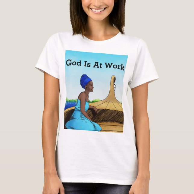 Frauengott ist am Arbeitsplatz TShirt (Vorderseite)