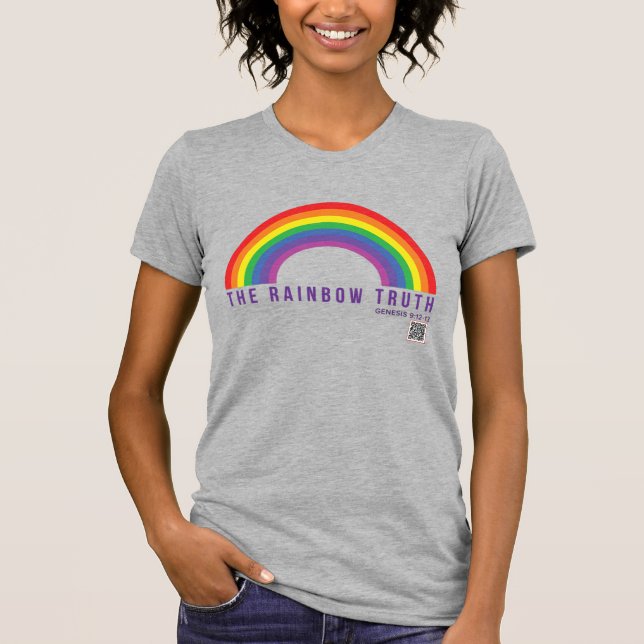 Frauengrau-T - Shirt-Regenbogenwahrheit T-Shirt (Vorderseite)