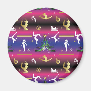 Frauengymnastik Weihnachtsbaum Magnet