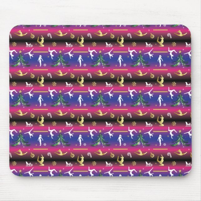 Frauengymnastik Weihnachtsbaum Mousepad (Vorne)