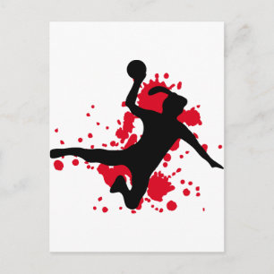 Frauenhandball-Handballzeichen Postkarte