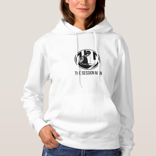 Frauenhaus mit dem Sitzungmann (b&w) Hoodie (Vorderseite)