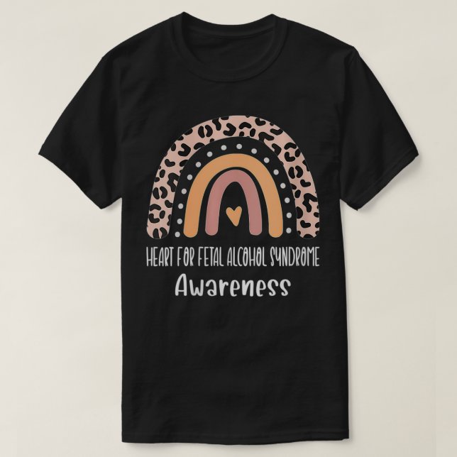 Frauenherz für fetales Alkoholsyndrom Aufklärung T-Shirt (Design vorne)