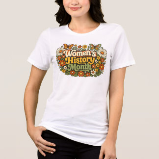 Frauenhistorikmonat Retro 70er Jahre Floral Groovy Tri-Blend Shirt