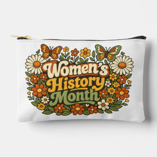 Frauenhistorikmonat Retro 70er Jahre Floral Groovy Zubehörtasche