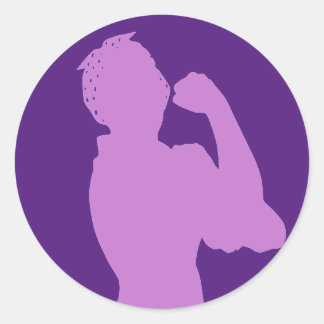 Frauenhistorikmonat Rosie the Riveter Lila Runder Aufkleber