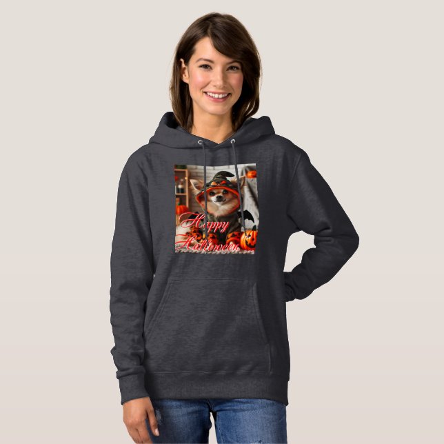 Frauenhund Halloween Hoodie (Vorne ganz)