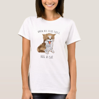 Frauenhund T - Shirt Umarmt eine Katze! Furry Kitt