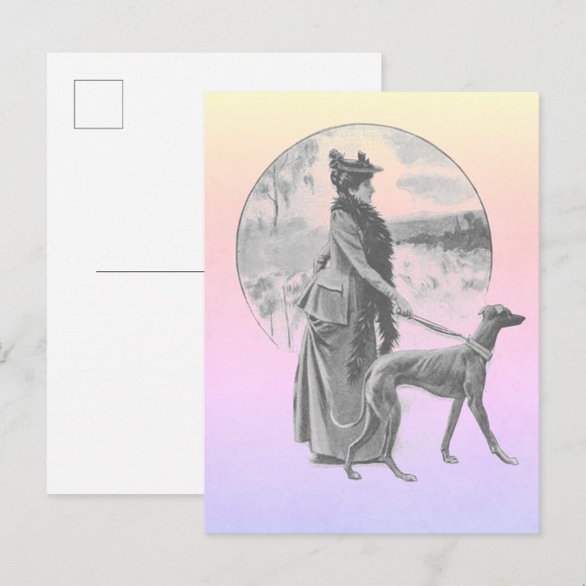 Frauenhund Vintag Postkarte (Vorne/Hinten)
