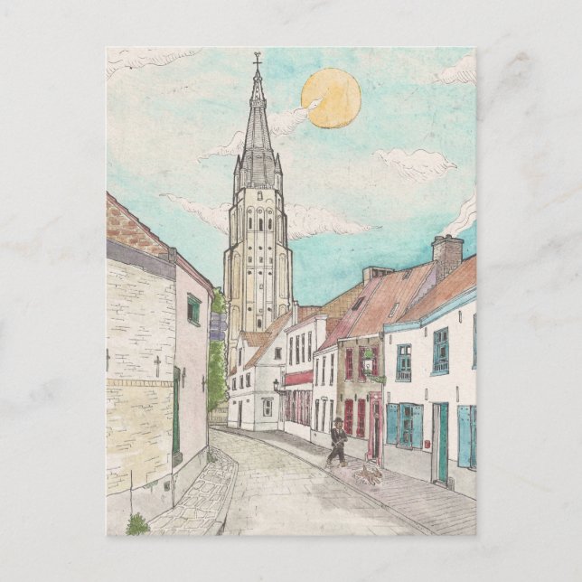 Frauenkirche, Brügge Belgien Stadtbild Postkarte (Vorderseite)