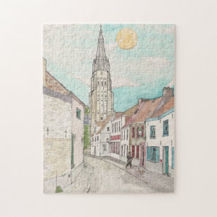 Frauenkirche, Brügge Belgien Stadtbild Puzzle
