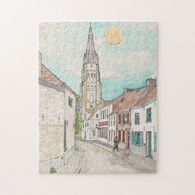 Frauenkirche, Brügge Belgien Stadtbild Puzzle (Vertikal)