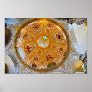 Frauenkirche-Kuppeldecke, Dresden, Deutschland Poster