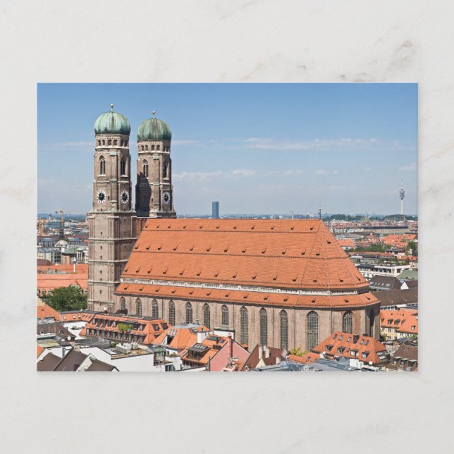 Frauenkirche München aus Peterskirche Postkarte (Vorderseite)
