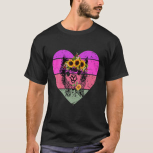 Frauenlama Bandana Alpaca Retro Vintage Liebe Fu T-Shirt