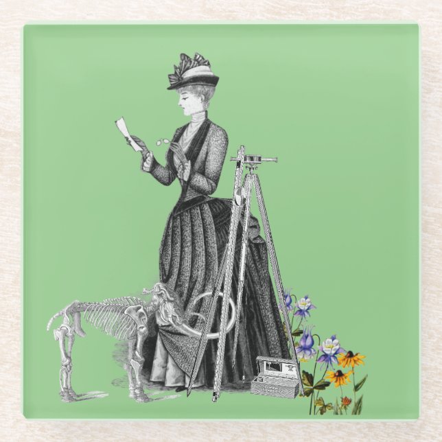 FRAUENLANDÜBERWACHUNG WESTERN ERHEBUNG VINTAGES GL GLASUNTERSETZER (Vorderseite)