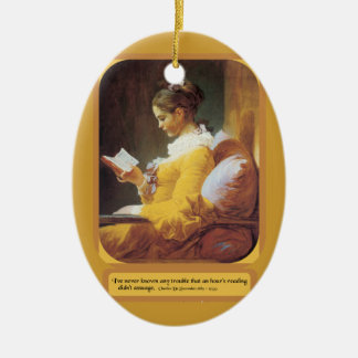 Frauenleseverzierung Keramikornament