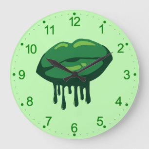 Frauenlippen St. Patrick's Day Design-66678 Große Wanduhr
