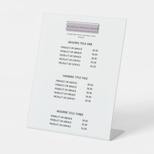 Frauenlogo Lavendel Preisliste für Salon Welln Sockelschild