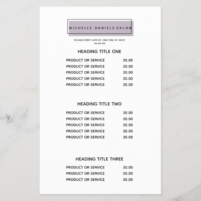 Frauenlogo | Lavendel | Wellness-Center - Preise u Flyer (Vorne)