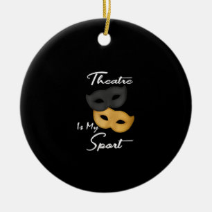 Frauenlustige Schauspielerin Theater Masken Gesche Keramik Ornament