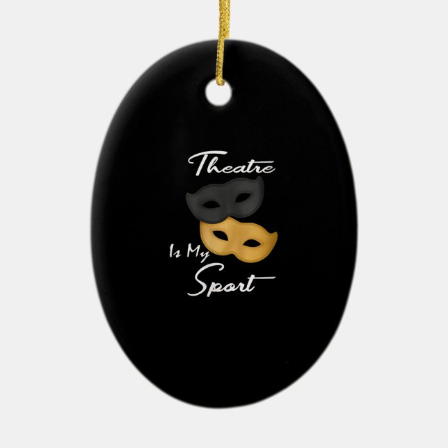 Frauenlustige Schauspielerin Theater Masken Gesche Keramik Ornament (Vorne)