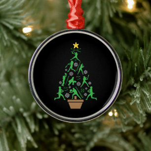 Frauenmädchen Softball Weihnachtsbaum Ornament Aus Metall