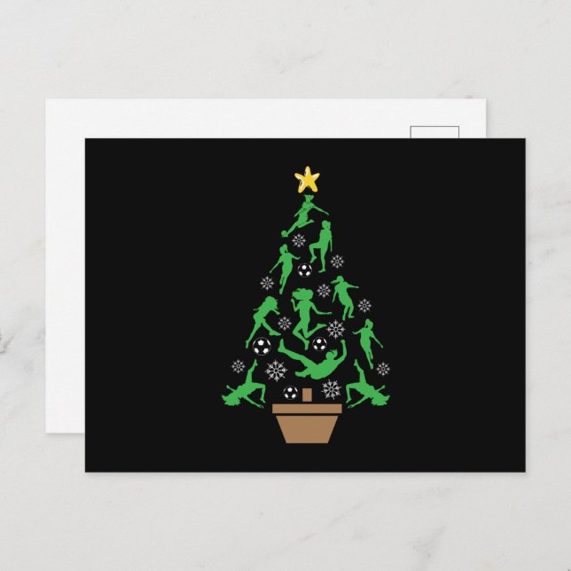 Frauenmädchen Weihnachtsbaum Postkarte (Vorne/Hinten)