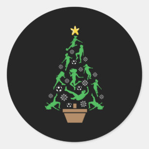 Frauenmädchen Weihnachtsbaum Runder Aufkleber