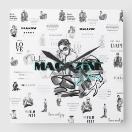 Frauenmagazin Quadratische Wanduhr