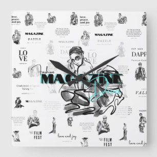 Frauenmagazin Quadratische Wanduhr
