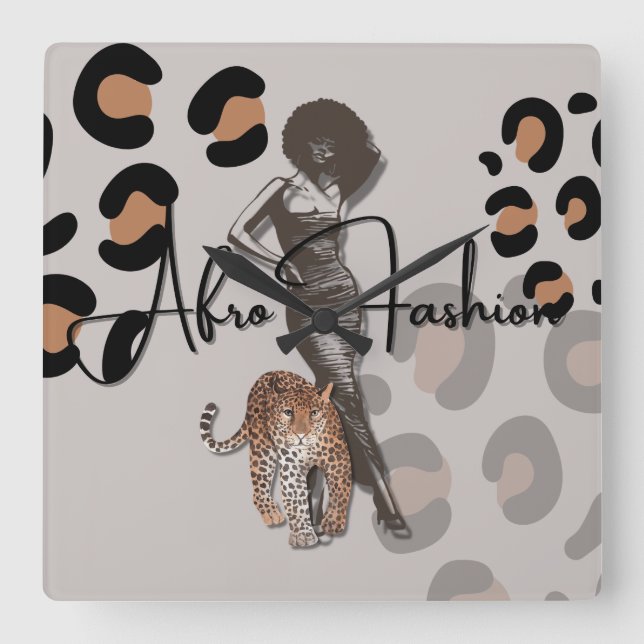 Frauenmode Quadratische Wanduhr (Vorderseite)