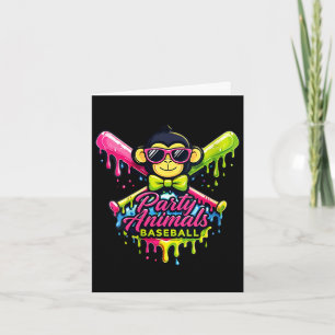 Frauenparty-Tiere Baseball lustiger Affe Karte