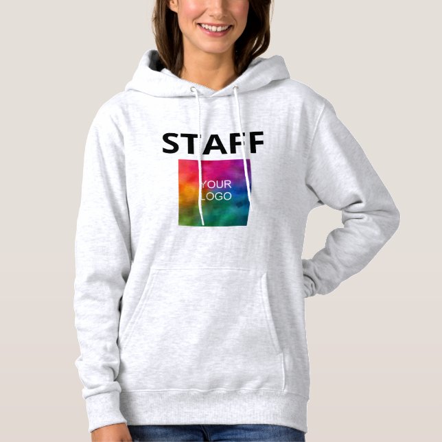 Frauenpersonal Ash Gray Hoodies Memberlogo hier (Vorderseite)