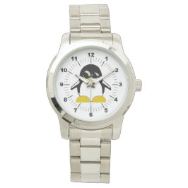 Frauenpinguin Oversized Silver Bracelet Watch Armbanduhr