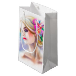 Frauenportrait abstrakt kleine geschenktüte