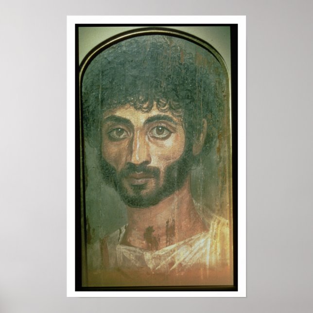 Frauenportrait eines Mannes, aus Fayum, Romano-Ägy Poster (Vorne)
