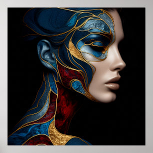 Frauenportrait in Abstrakt Poster