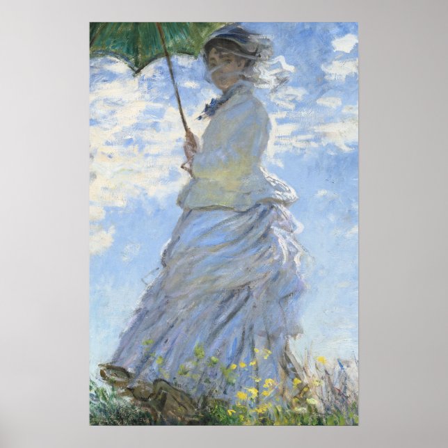 Frauenportrait Meadow Parasol Poster (Vorne)