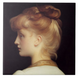 Frauenportrait von hinten (von Frederic Leighton) Fliese
