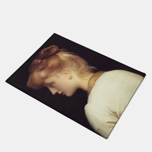 Frauenportrait von hinten (von Frederic Leighton) Fußmatte (Schrägansicht)