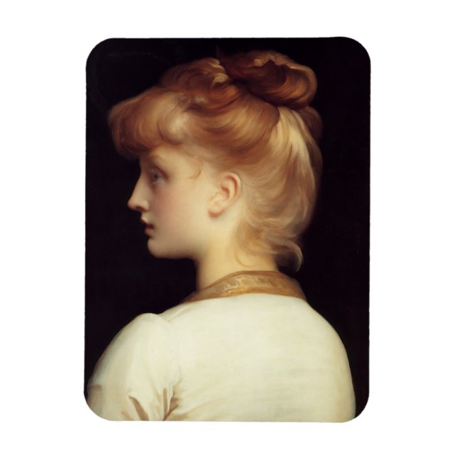 Frauenportrait von hinten (von Frederic Leighton) Magnet (Vertikal)