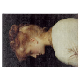 Frauenportrait von hinten (von Frederic Leighton) Schneidebrett